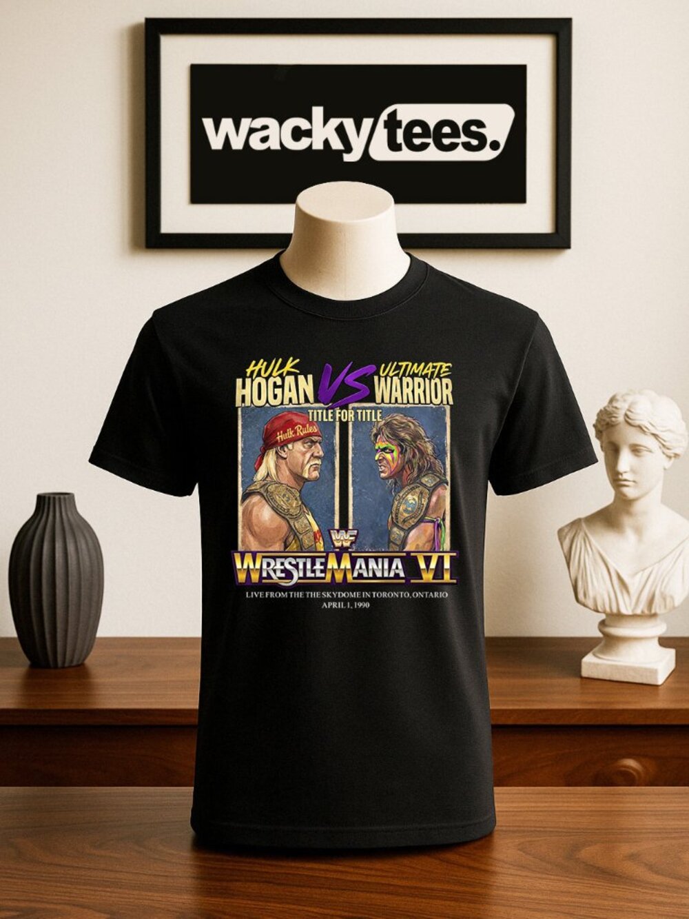Hulk Hogan Vs Ultimate Warrior 1990 Wrestling Legends Match Graphic Tee Shirt